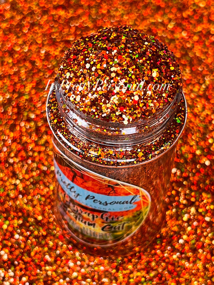 SCHMedium Cut- "Autumn Nights" -Orange Holographic Glitter