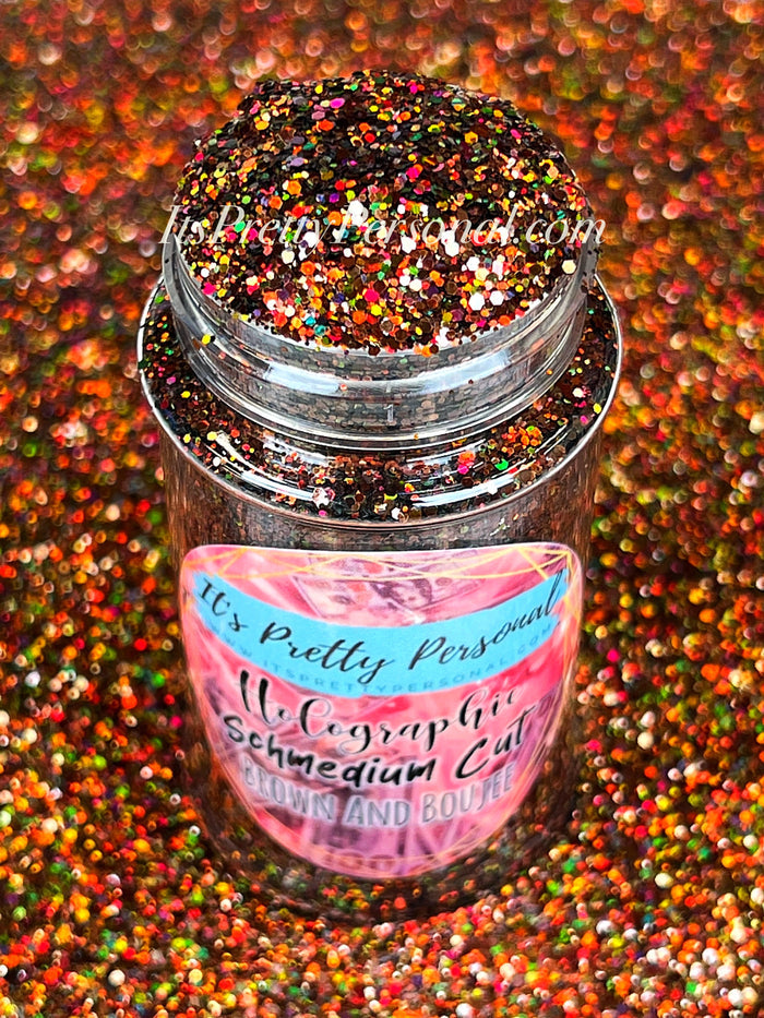SCHMedium Cut- "Brown and Boujee" -Brown Holographic Glitter