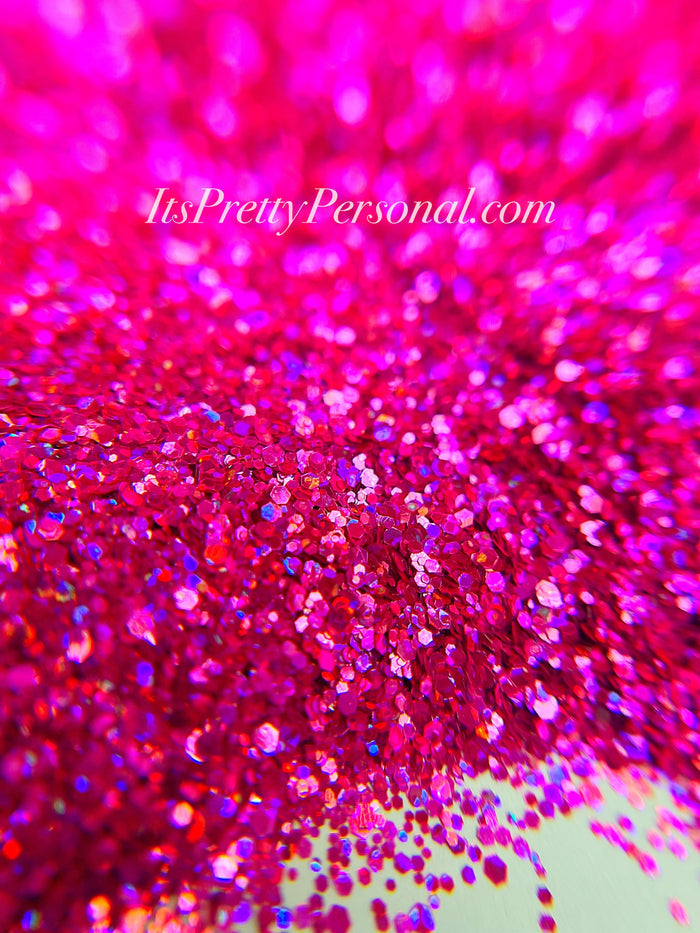 SCHMedium Cut- "Candy Raspberry" - Pink Holographic Glitter