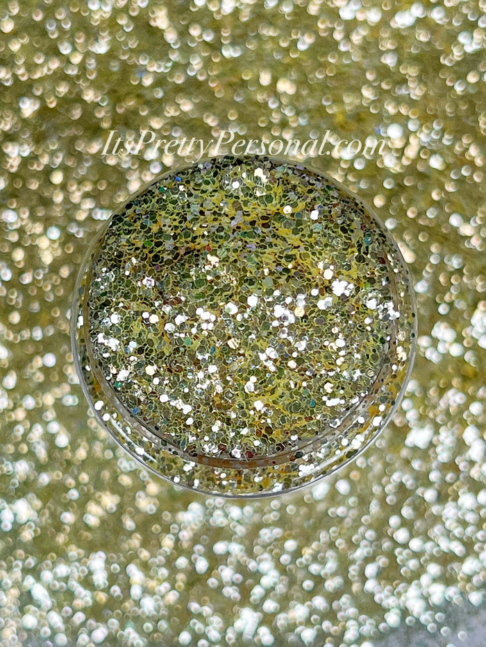 SCHMedium Cut- "Dreamy Daylight" -Pastel Yellow Holographic Glitter