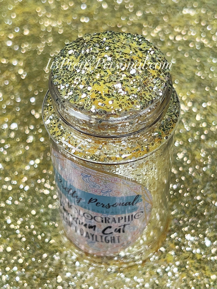 SCHMedium Cut- "Dreamy Daylight" -Pastel Yellow Holographic Glitter