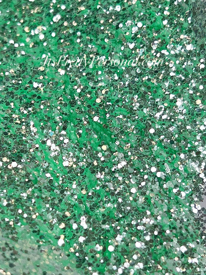 SCHMedium Cut- "Dreamy Dewdrop" -Pastel Green Holographic Glitter