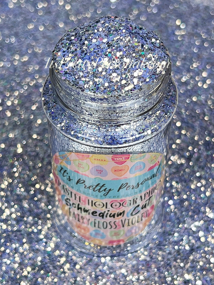 SCHMedium Cut- "Fairy Floss Violet" -Pastel Purple Holographic Glitter