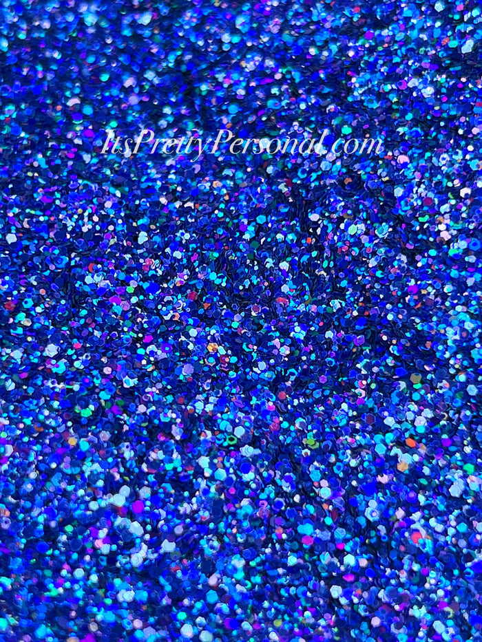 SCHMedium Cut- "I'm Blue" - Royal Blue Holographic Glitter