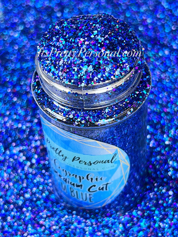 SCHMedium Cut- "I'm Blue" - Royal Blue Holographic Glitter