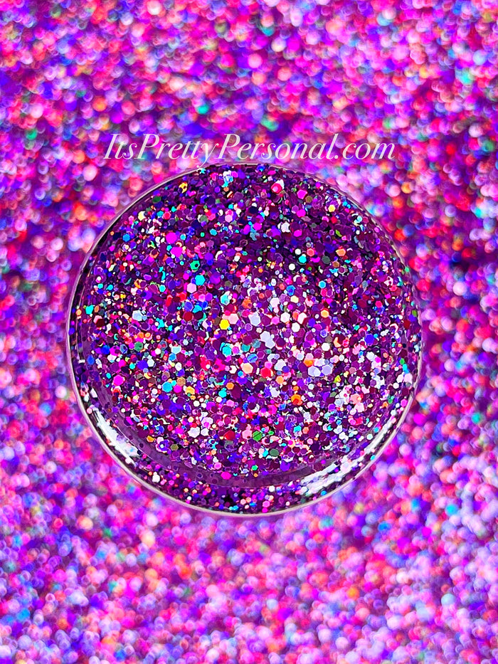 SCHMedium Cut- "Petal Pusher" - Purple Holographic Glitter