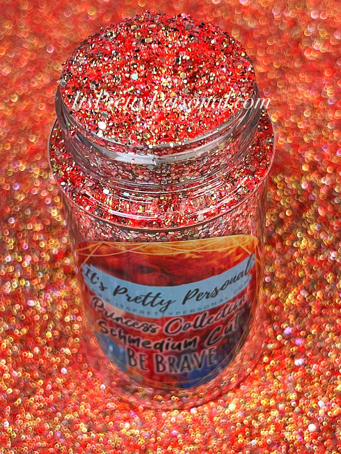 “SCHmedium Cut Be Brave"- Princess Glitter Collection Orange