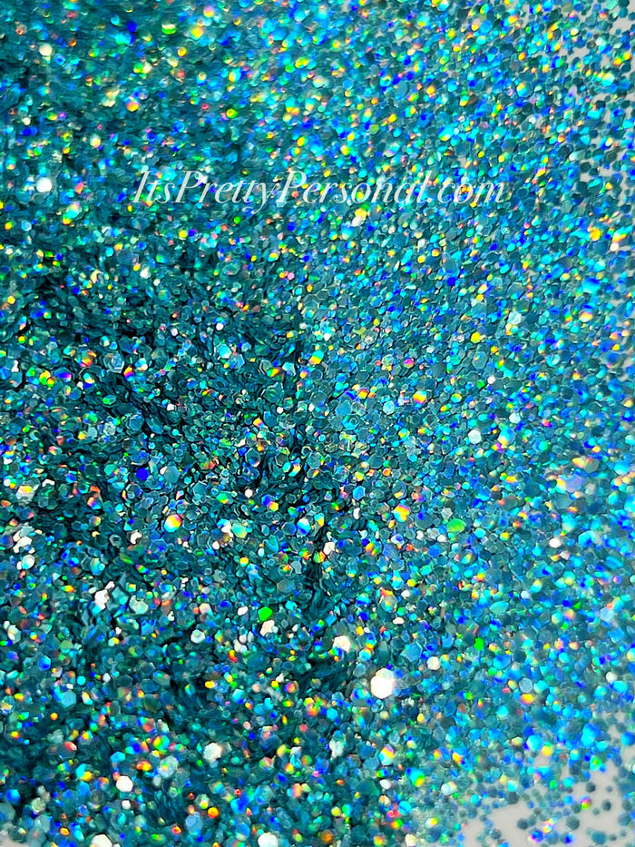 SCHMEDIUM CUT "Blue Skies Ahead" -Holographic + Hologram Glitter
