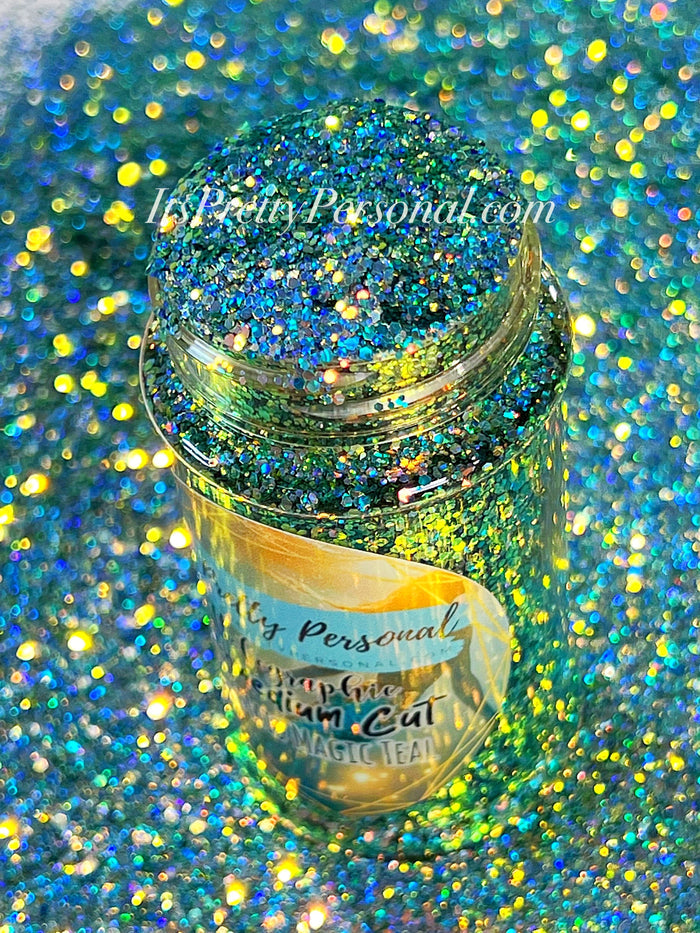 SCHMEDIUM CUT "Mermaid Magic Teal" -Holographic + Hologram Glitter