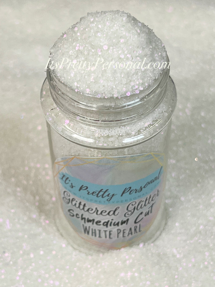 “SCHMedium Cut White Pearl” - Glittered Glitter Collection
