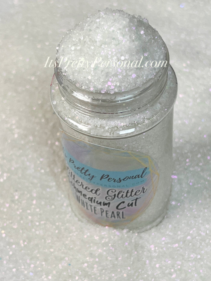 “SCHMedium Cut White Pearl” - Glittered Glitter Collection