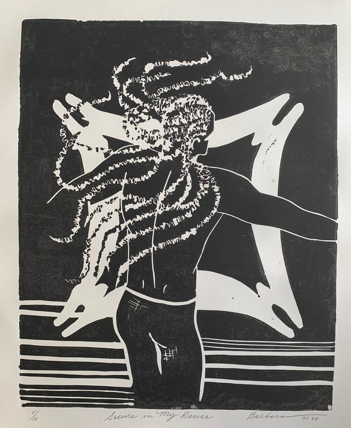 Secure In My Dance | Linocut 5/10