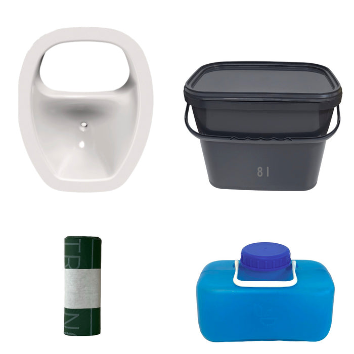 Produkte: Waschbecken, Eimer, Müllsäcke, Kanister.