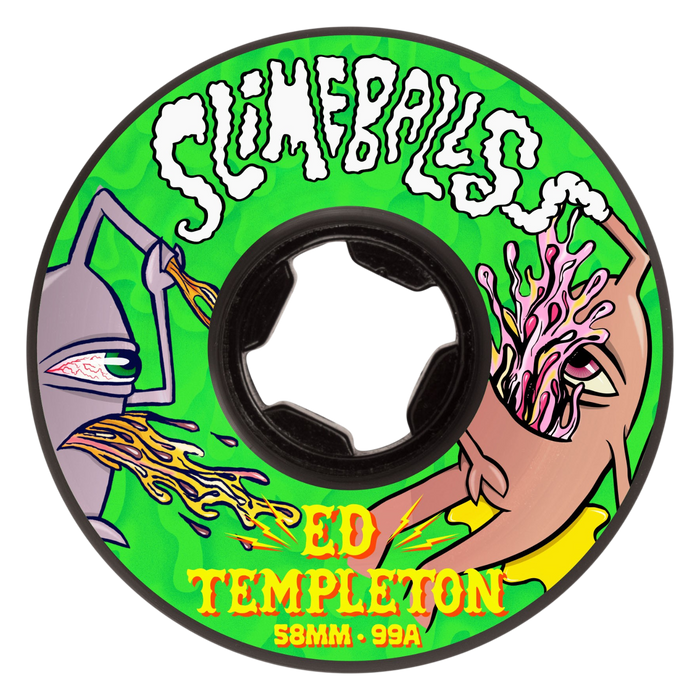 Slime Balls - Black 58mm 99A Ed Templeton Vomits - Skateboard Wheels (4 pack)