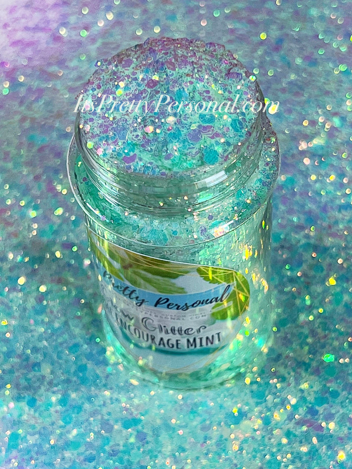 “Some Encourage Mint”- Mint Opal GLOW Glitter