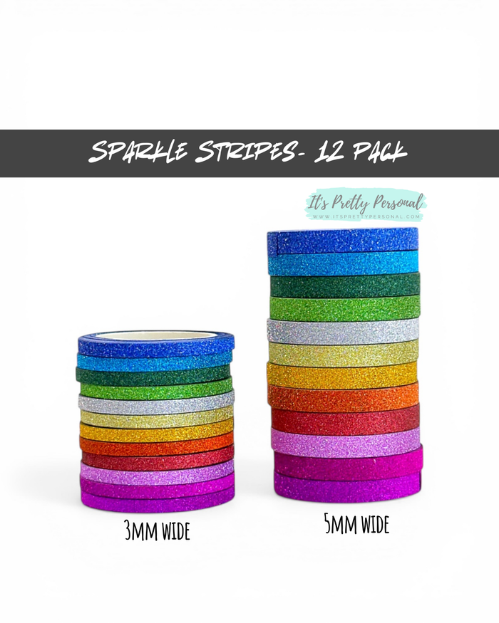 Sparkle Stripes- 12 PACK- Rainbow Pack