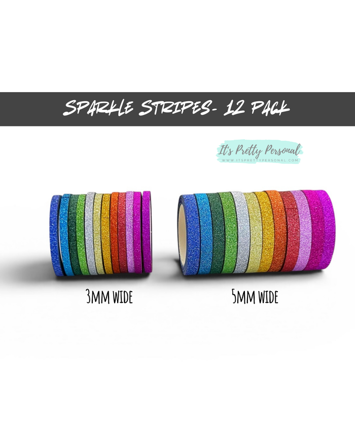 Sparkle Stripes- 12 PACK- Rainbow Pack