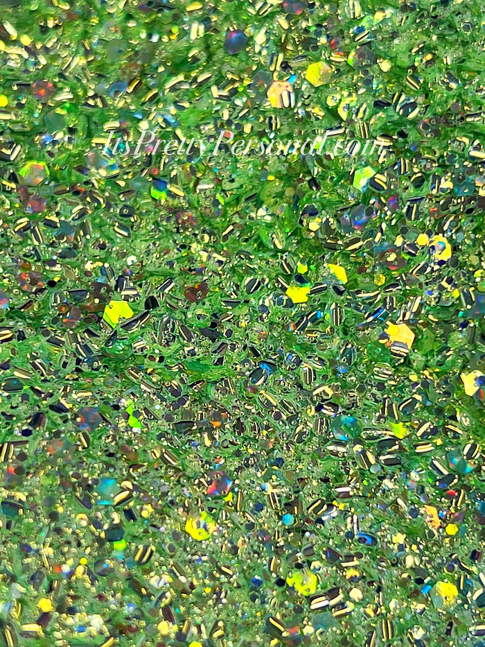 "You Want A Kiss? XL"- Princess Glitter Collection Green